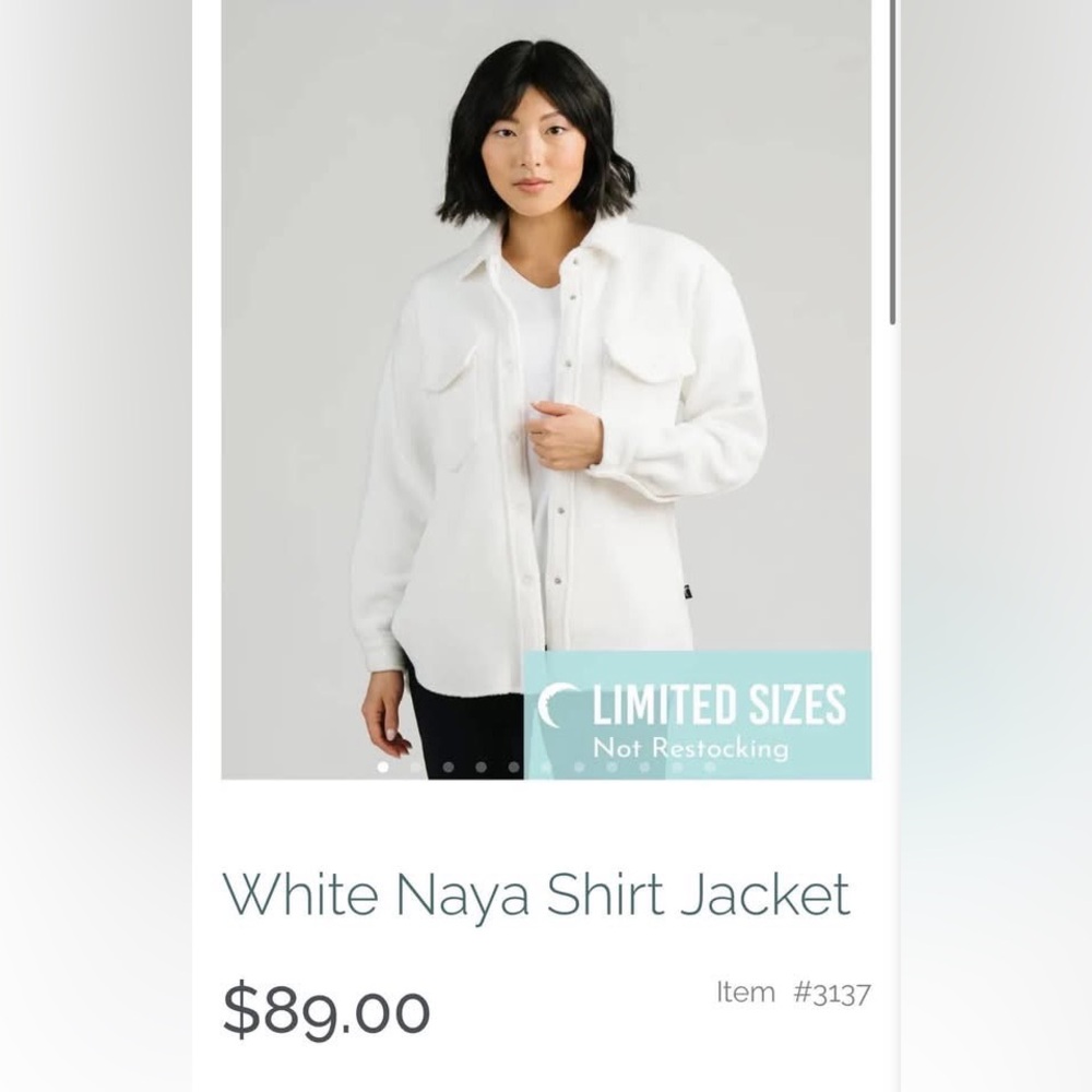 Large White Naya Shacket